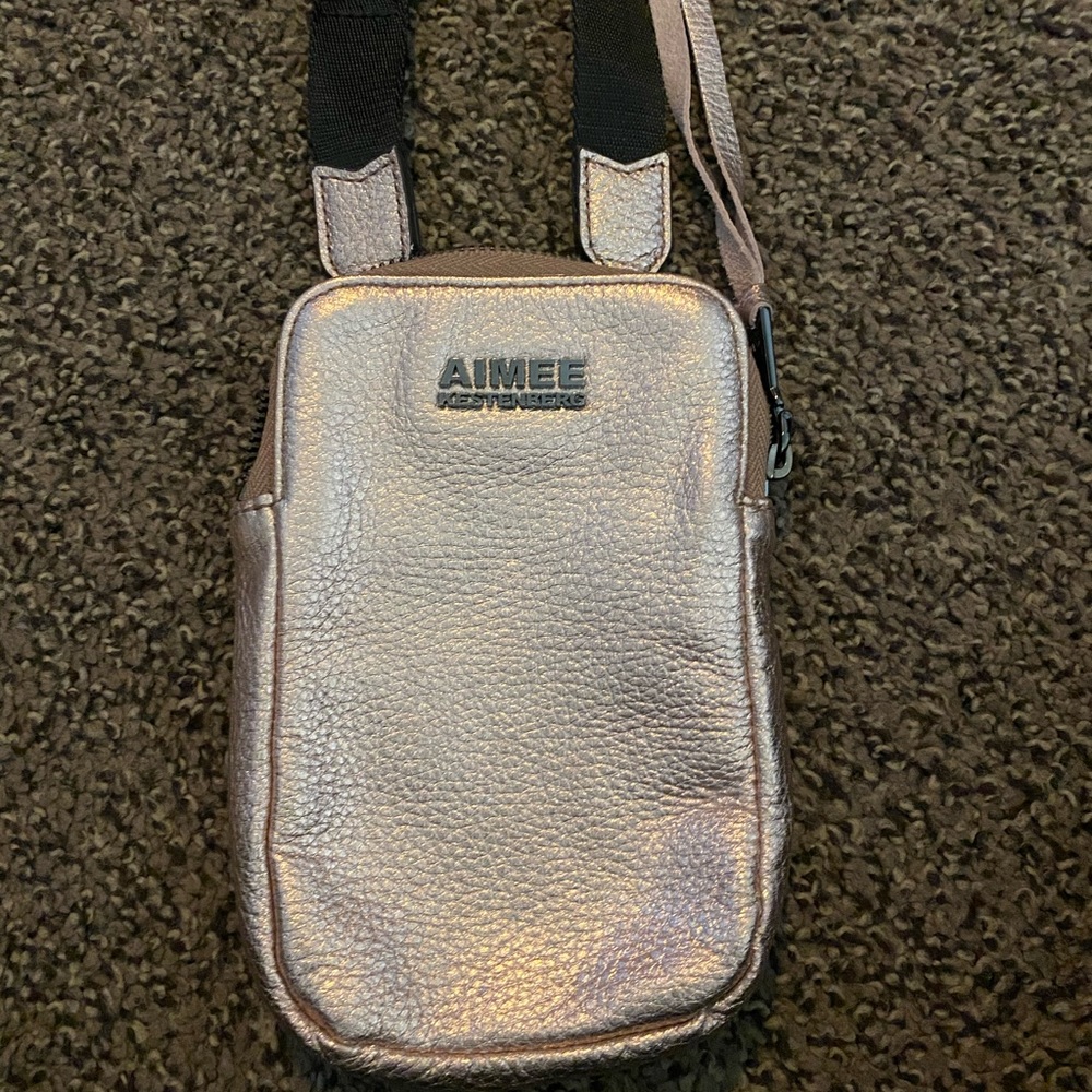 Rose gold Aimee Kestenberg cell phone purse